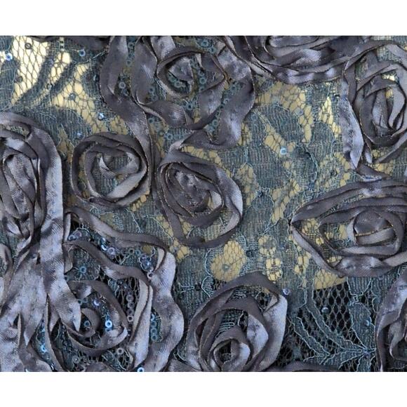 Oleg Cassini Formal Evening Dress 22W Rosette Sequin Glam Mother Bride Elegant - Picture 4 of 8